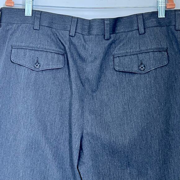 LL Bean Mens Chino Pants Size 38 Classic Fit Flat Front Gray 100% Cotton Pleated - Picture 5 of 14